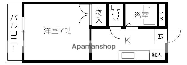 津田ハイツ(1K/3階)の間取り写真