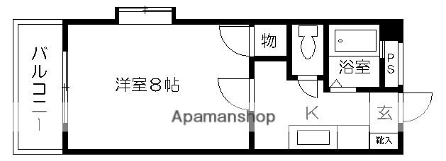 豊ハイツ(1K/3階)の間取り写真