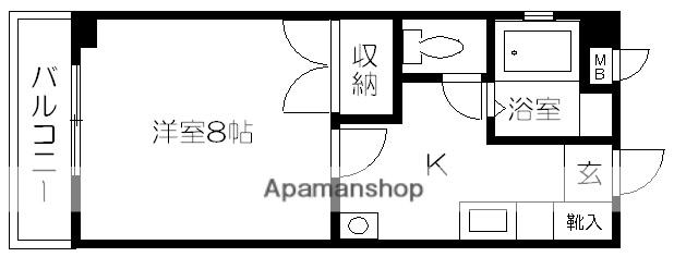 Yコーポ大江(1K/1階)の間取り写真