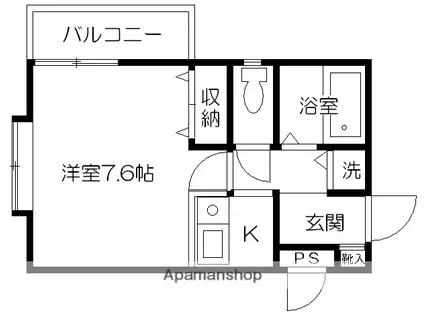 ヴィラ・フィオーレ(1K/4階)の間取り写真