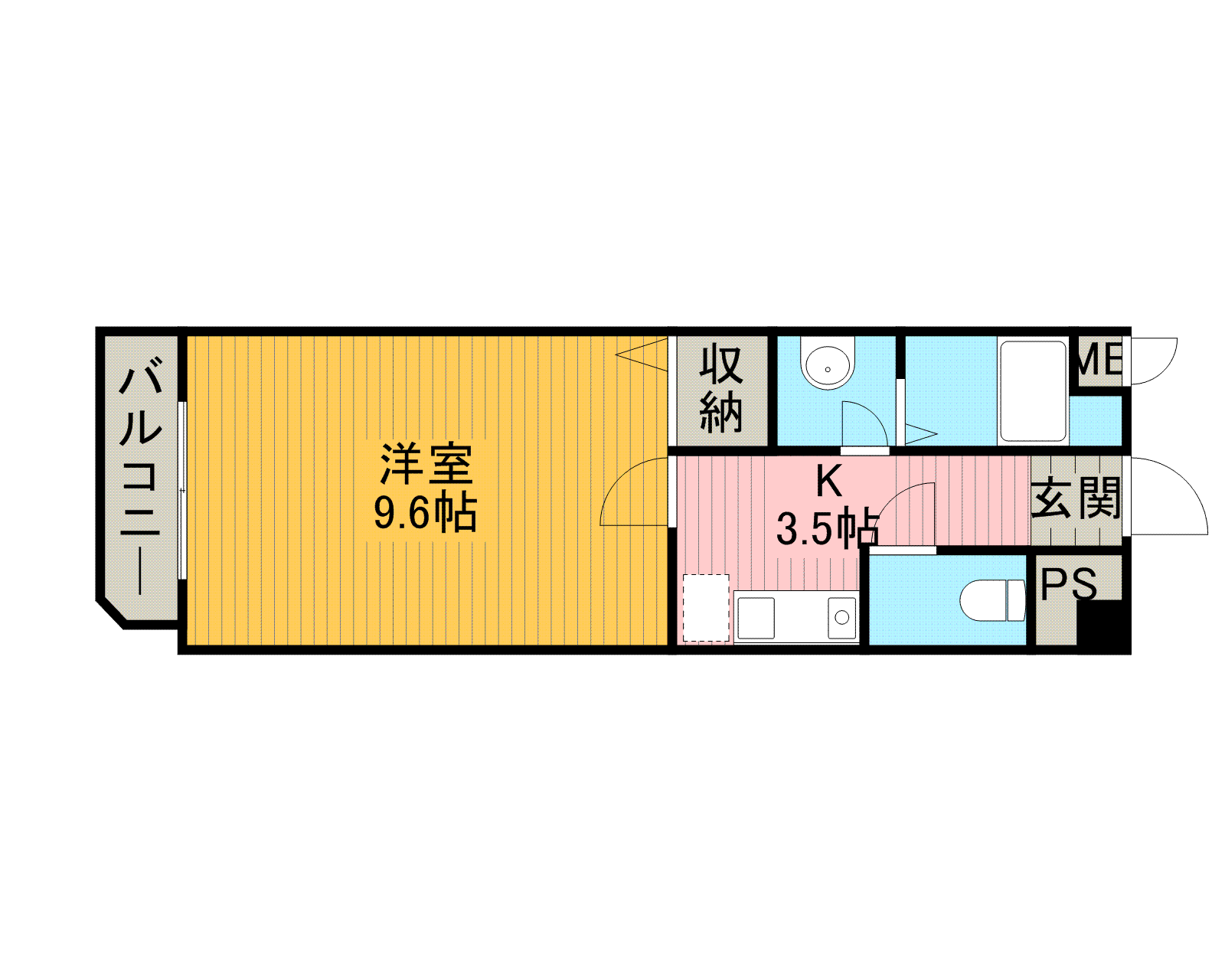 ROUND PURE21(1K/3階)の間取り写真