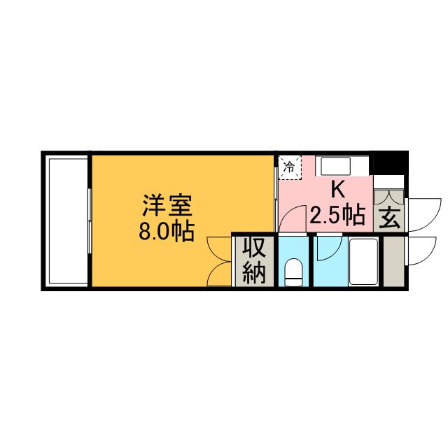 フォルム東海大前(1K/1階)の間取り写真