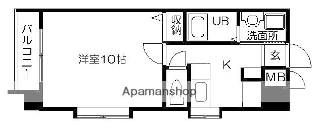 メイン花園(1K/1階)の間取り写真