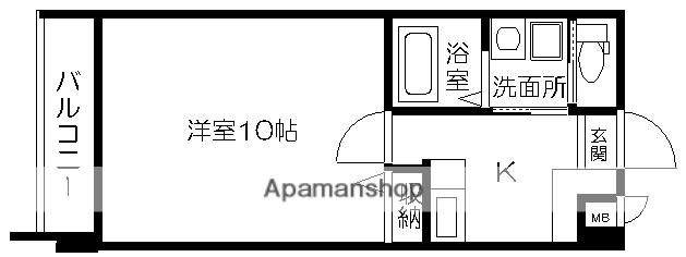 メイン花園(1K/5階)の間取り写真