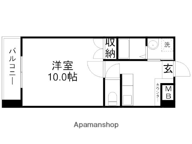 メイン花園(1K/3階)の間取り写真