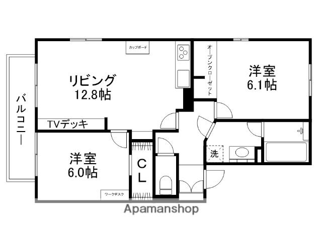 ウィルモア池田(2LDK/2階)の間取り写真