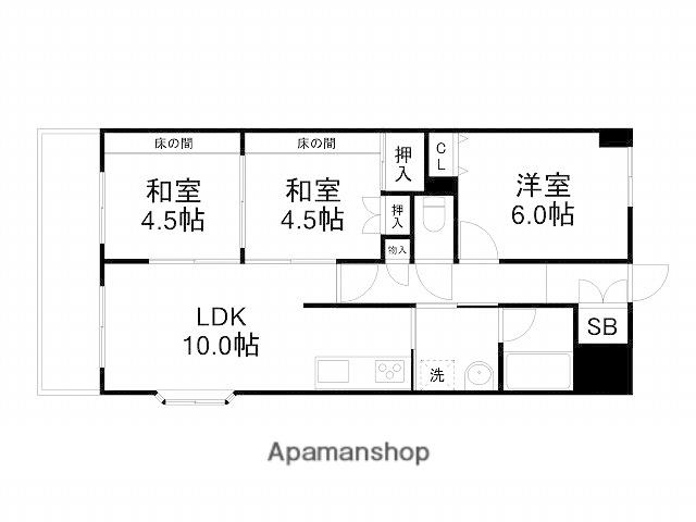 ロワイヤルユウスタシオン(3LDK/6階)の間取り写真