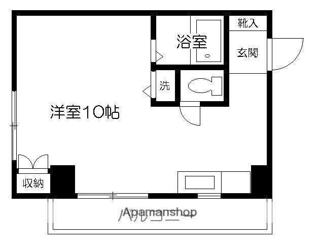 ツインハイツ豊(ワンルーム/4階)の間取り写真