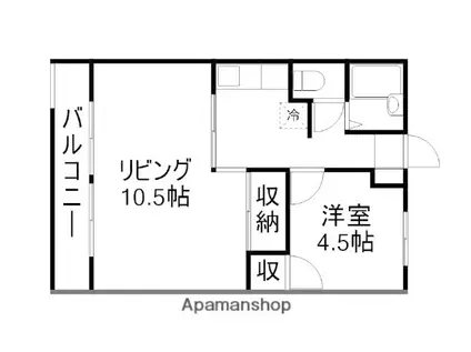 シャトレ—新地(2DK/1階)の間取り写真