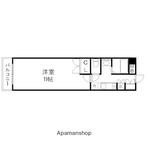 カーサ・マリー池田(1K/3階)の間取り写真