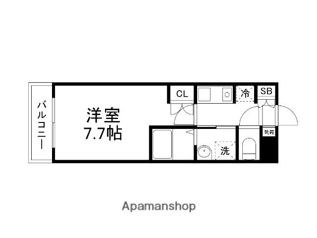 メイン23(1K/1階)の間取り写真