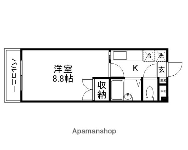 メイン23(1K/3階)の間取り写真