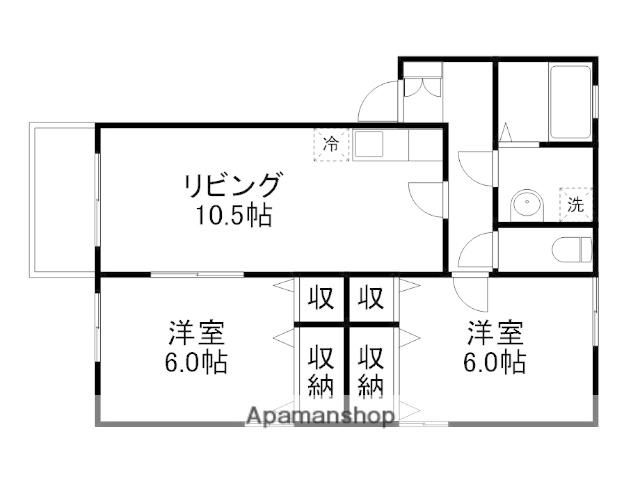 フローラ花園(2LDK/2階)の間取り写真