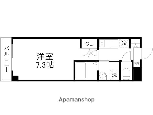 メイン21(1K/1階)の間取り写真