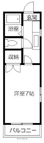 エレイネ黒髪(1K/3階)の間取り写真