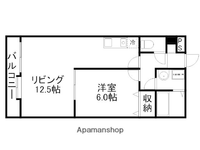 ダイコー新町(1LDK/8階)の間取り写真