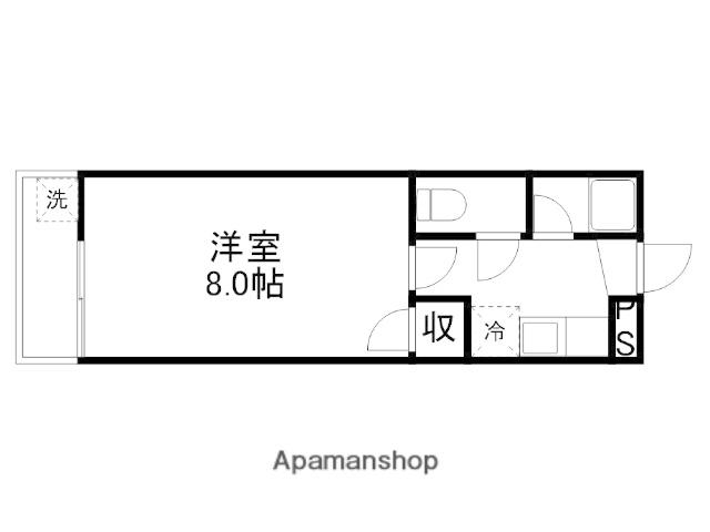 コーポ渡鹿(1K/2階)の間取り写真