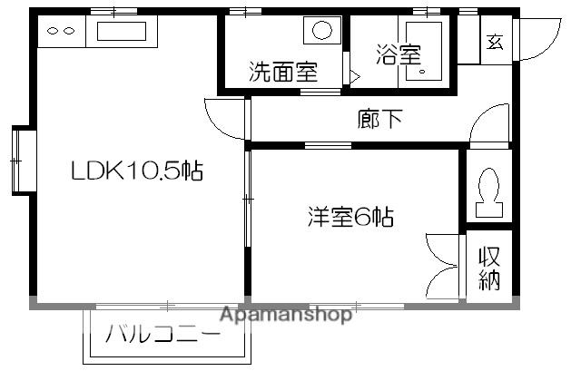 メゾンシーク(1LDK/2階)の間取り写真
