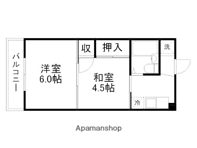ロイヤルハイツ池田(2K/1階)の間取り写真