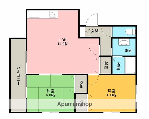 コーポヒロNO.2(2LDK/3階)の間取り写真