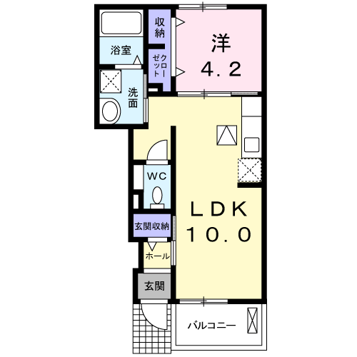 コーポKM8(1LDK/1階)の間取り写真