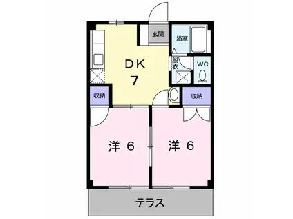 前田ハイツⅢ(2DK/1階)の間取り写真