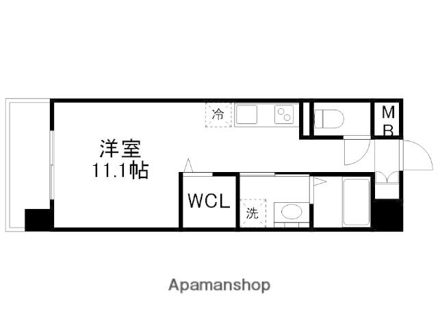 LEAF(ワンルーム/3階)の間取り写真