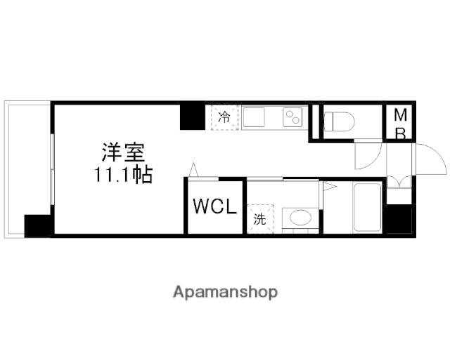 LEAF(ワンルーム/3階)の間取り写真