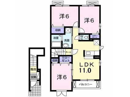 エール正林A(3LDK/2階)の間取り写真