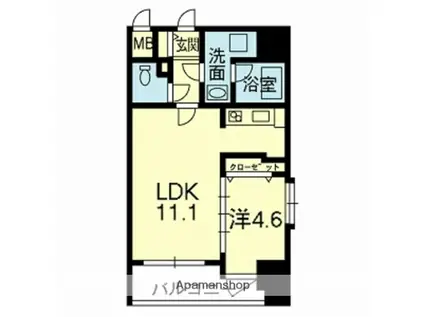 ライズ藤崎台(1LDK/10階)の間取り写真