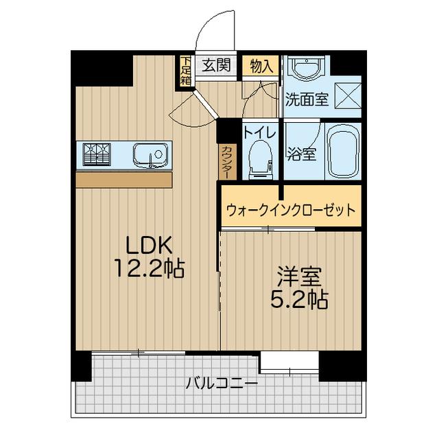 REGINA本荘(1LDK/9階)の間取り写真