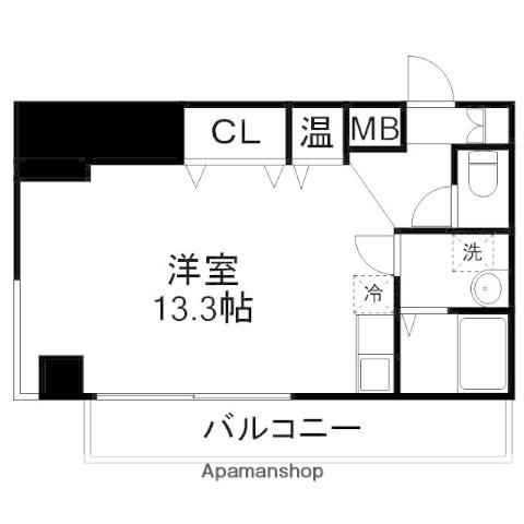 ヴァルール慶徳(ワンルーム/4階)の間取り写真