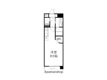 プリマレーベン黒髪(ワンルーム/12階)の間取り写真