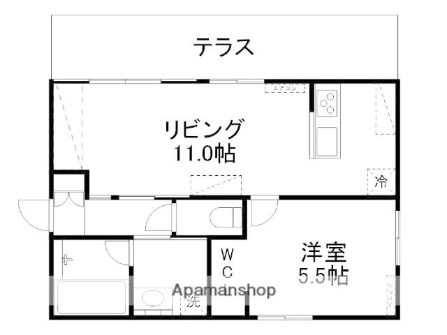 鹿児島本線 上熊本駅(ＪＲ・熊本電鉄) 徒歩11分 1階建 築57年(1LDK)の間取り写真