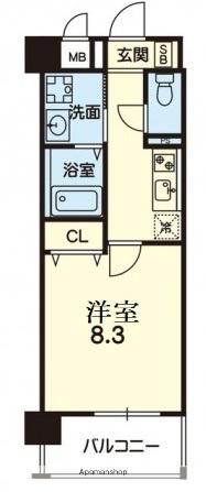 ESTASIA世安SECOND(1K/7階)の間取り写真