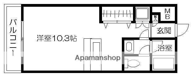ラフィーヌ水前寺(ワンルーム/3階)の間取り写真