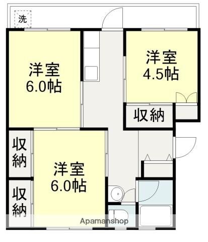 谷口アパート(3K/3階)の間取り写真