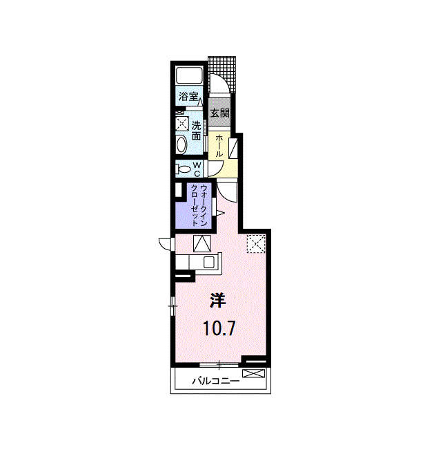 ムーンライト桜Ⅱ(ワンルーム/1階)の間取り写真
