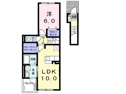 アイ・ヴィレッジ古閑中町B(1LDK/2階)の間取り写真