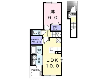 アイ・ヴィレッジ古閑中町A(1LDK/2階)の間取り写真