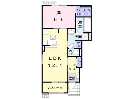 エクセレンス A(1LDK/1階)の間取り写真