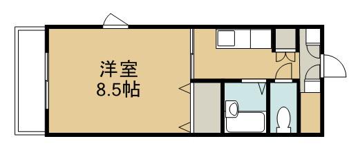 トレステーラ賀来Ⅱ(1K/4階)の間取り写真