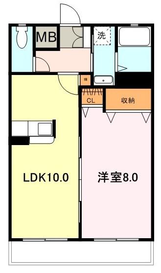 グレード上野(1LDK/1階)の間取り写真