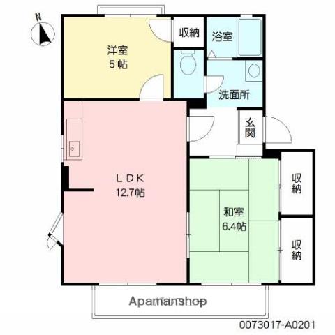 グレイス若宮(2LDK/2階)の間取り写真