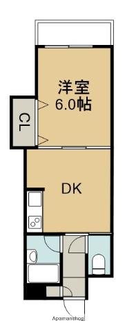 サンシティ吉成(1DK/8階)の間取り写真