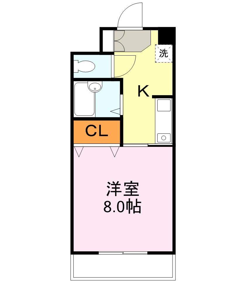 サンテラス東新川(1K/4階)の間取り写真