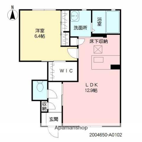 シャーメゾン見晴台A(1LDK/1階)の間取り写真