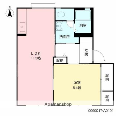 ヴィレッジS・S(1LDK/1階)の間取り写真