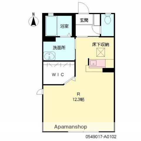 パルメゾン花園(ワンルーム/1階)の間取り写真