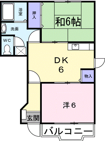 セレーネ310B(2DK/1階)の間取り写真